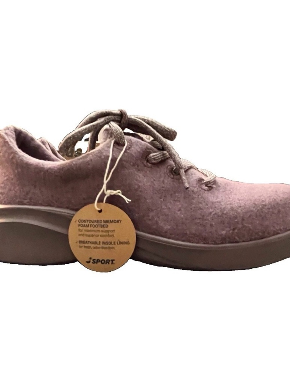 JSport By Jambu Wool Womens  8 M  Mauve Memory Foam Sneakers . New In Box